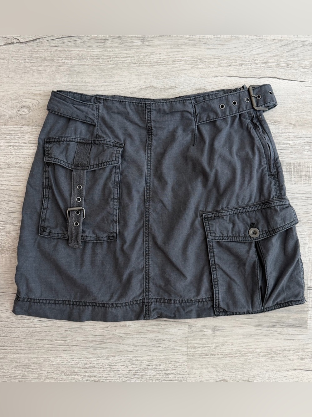 Free People Black Cargo Mini Skirt